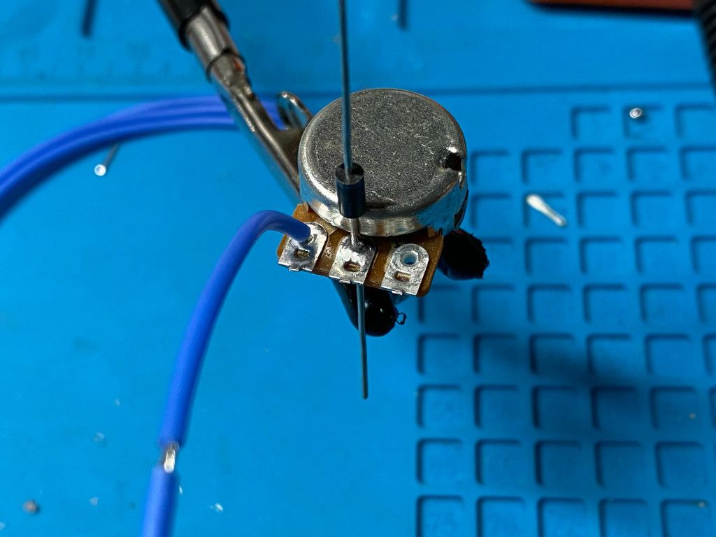 Potentiometer, diode, and wire